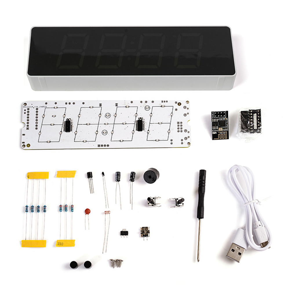 Diy Electronics Components Kit - Colorido WiFi Kit Relógio Eletrônico Inteligente,