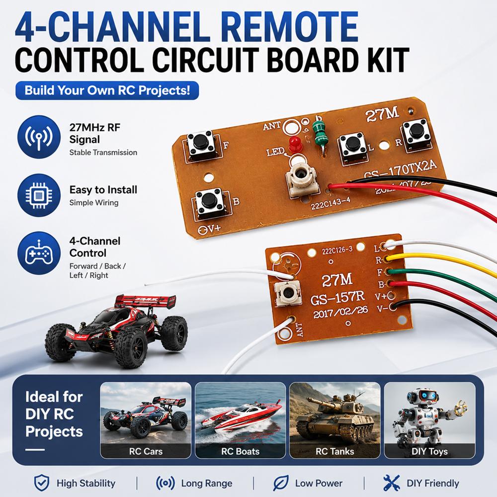 Diy Electronic Modules - Kit de Controle Remoto 27MHz 4