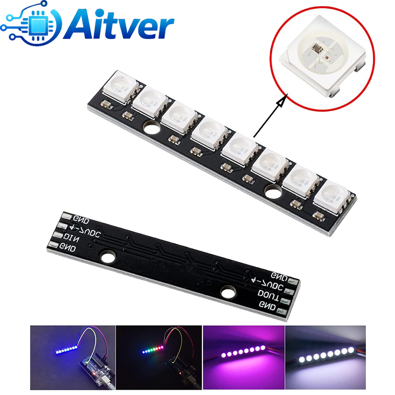 Ws2812b 8bit rgb led módulo 5v - Diy Electronics Address avaliação e preço
