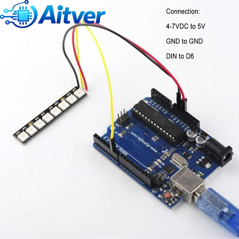 Ws2812b 8bit rgb led módulo 5v - Diy Electronics Address avaliação e preço
